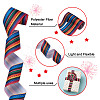 2Rolls 2 Styles Stripe Pattern Printed Polyester Grosgrain Ribbon OCOR-TA0001-37K-4