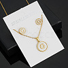 304 Stainless Steel with Natural Shell Pendant Necklaces & Stud Earrings Sets FS-WG5FD70-07-1