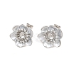 Brass Micro Pave Cubic Zirconia Stud Earring Findings CU-CBAA5EE-04P-01-1