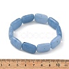 Dyed Natural Aquamarine Rectangle Beaded Stretch Bracelets for Women BJEW-JB14447-4