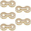 6 Sets Brass Pave Clear Cubic Zirconia Fold Over Clasps KK-BBC0021-36-6
