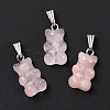 Natural Rose Quartz Pendants X-G-G854-01P-06-2