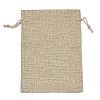 Christmas Printed Burlap Packing Pouches Drawstring Bags ABAG-Q053-02B-07-2