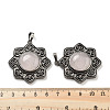 Natural Rose Quartz & Brass Pendants G-K338-09AS-07-3
