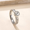 304 Stainless Steel & Rhinestone Finger Rings WG87391-03-1
