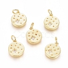 Brass Micro Pave Cubic Zirconia Pendants ZIRC-G166-16G-1
