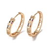 Brass Micro Pave Colorful Cubic Zirconia Hoop Earrings EJEW-M238-65KCG-1