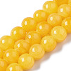 Natural Dyed Yellow Jade Gemstone Bead Strands X-G-R271-6mm-Y07-2