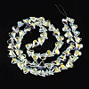 Electroplate Transparent Glass Beads Strands EGLA-N002-44-01-3