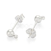 Silver Color Plated Brass Post Earring Findings X-EC593-S-1