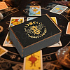 Rectangle Engraved Plywood Wooden Tarot Storage Boxes with Sliding Lid CON-WH20008-10C-7
