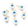 Brass Enamel Beads X-KK-B024-02G-I-1