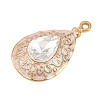 304 Stainless Steel Enamel & Clear Cubic Zirconia Pendants STAS-G392-02G-01-2