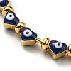 Heart with Evil Eye Enamel Beaded Bangles BJEW-G675-03G-01-2