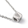 Cube Micro Pave Cubic Zirconia Pendant Necklaces & Bracelets Sets SJEW-JS01116-03-3