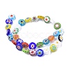 Flat Round Handmade Millefiori Glass Beads LK-R004-21-2