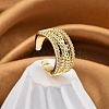 Rack Plating Brass Micro Pave Clear Cubic Zirconia Cuff Finger Rings for Women RJEW-M028-34G-4