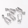 Platinum Plated Brass Pinch Bails X-KK-B739-P-1