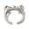 Brass Open Cuff Ring RJEW-C037-04P-3