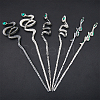 SUPERFINDINGS 6Pcs 6 Style Alloy Rhinestone Hair Sticks OHAR-FH0001-12-3