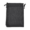 Polyester Imitation Burlap Packing Pouches Drawstring Bags ABAG-R005-14x10-09-4