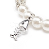 ABS Plastic Imitation Pearl  & Rhinestone Beaded Stretch Bracelet with Alloy Charm for Women BJEW-JB08526-04-4