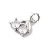Brass Micro Pave Cubic Zirconia Charms KK-C139-24B-P-2