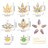 7-style Custom Maple Leaf Alloy Rhinestone Nail Art Studs Cabochons MRMJ-WH0072-74-5