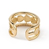 Enamel Heart Open Cuff Ring with Clear Cubic Zirconia RJEW-L100-027G-4