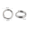 Tarnish Resistant 185pcs Jewelry Findings Original Color 304 Stainless Steel Split Rings X-STAS-E010-5x1mm-2-2
