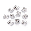 Alloy Initial Slide Charms with Grade A Rhinestones ALRI-R032-Z-FF-1