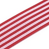 Stripe Pattern Printed Cotton Grosgrain Ribbon OCOR-WH0051-A01-2
