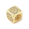 Brass Micro Pave Clear Cubic Zirconia European Beads KK-K368-01G-04-2