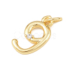 Brass Micro Pave Clear Cubic Zirconia Charms KK-P339-27G-09-2