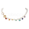 Round Shell Pearl & Natural Keshi Pearl Link Chain Necklaces NJEW-JN05332-2