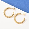 304 Stainless Steel Woven C-Shaped Stud Earrings EJEW-P324-07G-1