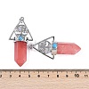 Cherry Quartz Glass Faceted Pointed Bullet Big Pendants G-H076-02P-06-3