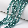 Electroplate Transparent Glass Beads Strands EGLA-A034-T8mm-S13-1