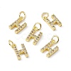 Real 18K Gold Plated Brass Micro Pave Clear Cubic Zirconia Charms KK-E068-VB452-H-4