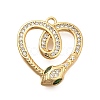 Brass Micro Pave Cubic Zirconia Pendants X1-KK-B147-06C-G-1