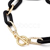 Spray Painted CCB Plastic & Aluminum Paperclip Chain Bracelets Sets BJEW-JB05432-8