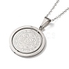 304 Stainless Steel Rotatable Saint Benedict Medal Pendant Necklaces for Women NJEW-G187-01P-2
