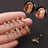 Brass Micro Pave Clear Cubic Zirconia Cartilage Earrings for Women WG50079-08-1