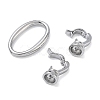 Oval Brass Fold Over Clasps KK-Z143-13P-2
