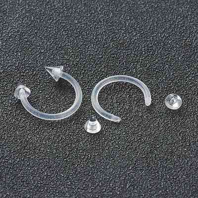 Acrylic Circular/Horseshoe Barbell with Double Pointed End X1-AJEW-P084-03-1