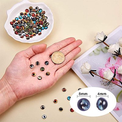 Glass Cabochons PH-GGLA-WH0001-01B-1