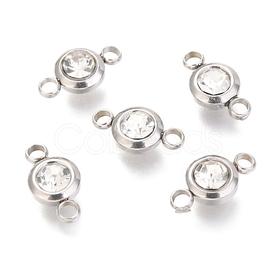 304 Stainless Steel Rhinestone Links Connectors LS-STAS-P237-17P-11-1