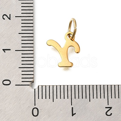 Ion Plating(IP) 304 Stainless Steel Enamel Alphabet Charms STAS-F308-02G-Y-1