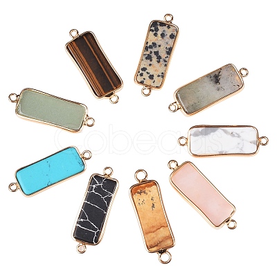 9Pcs 9 Styles Gemstone Links Connectors G-SZ0001-09LG-1