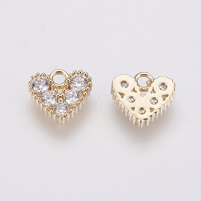 Brass Micro Pave Cubic Zirconia Charms ZIRC-F081-12G-1